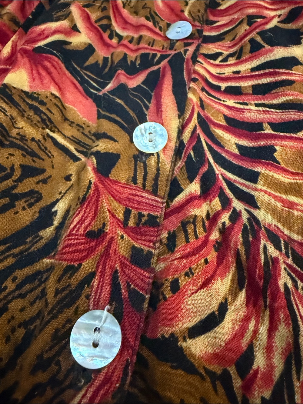 California Krush Vintage Tropical Print Rayon Maxi Dress M - Picture 4 of 7